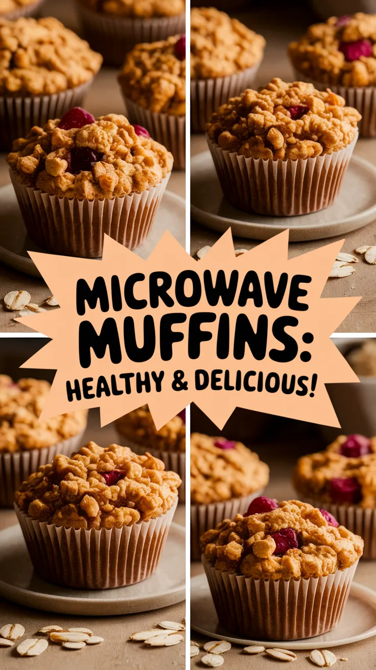 Delicious Healthy Oat Muffins baked in microwave with oats and berries