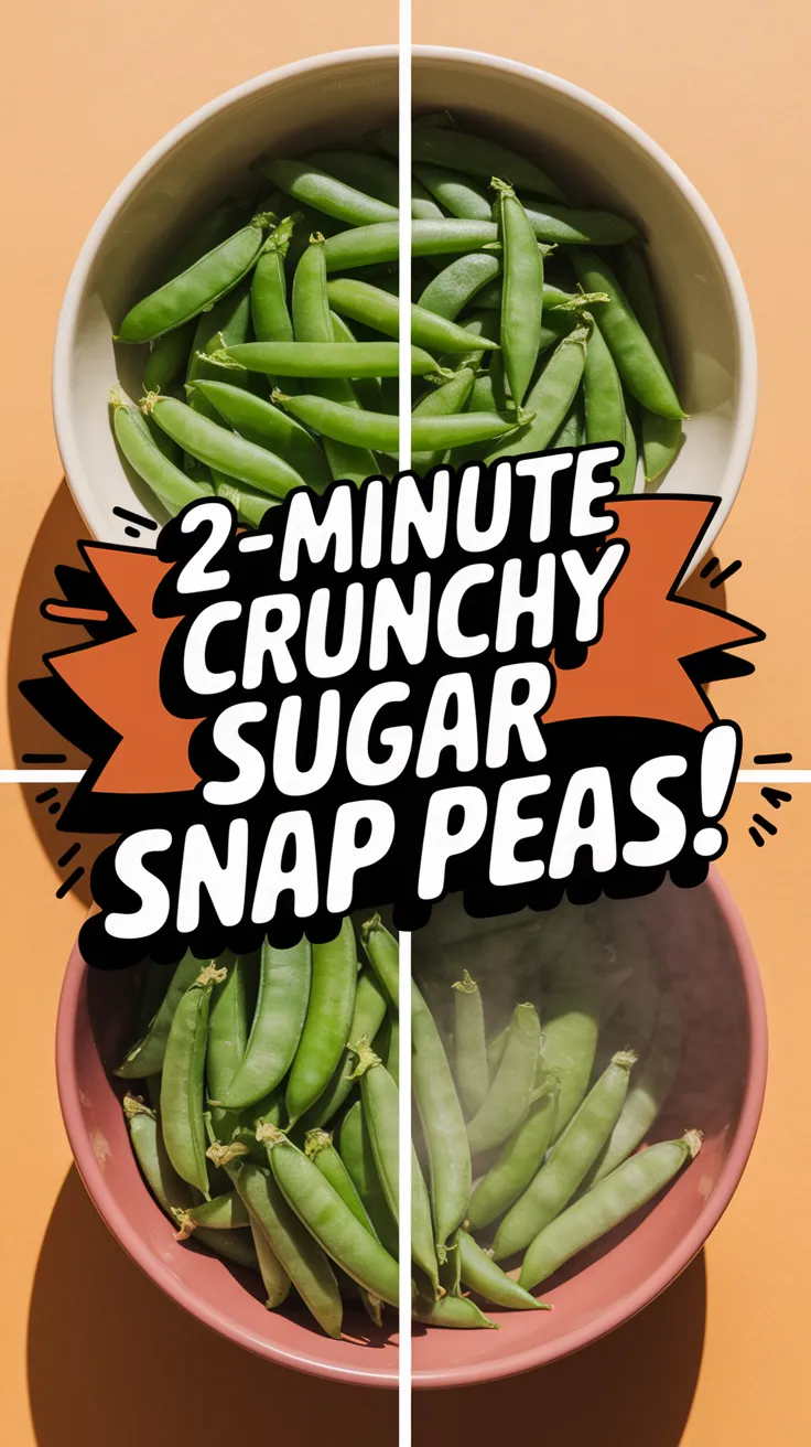 Fresh sugar snap peas ready for cooking in the microwave
