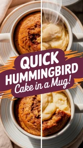 Delicious Hummingbird Cake in a Mug, a microwave shortcut dessert.