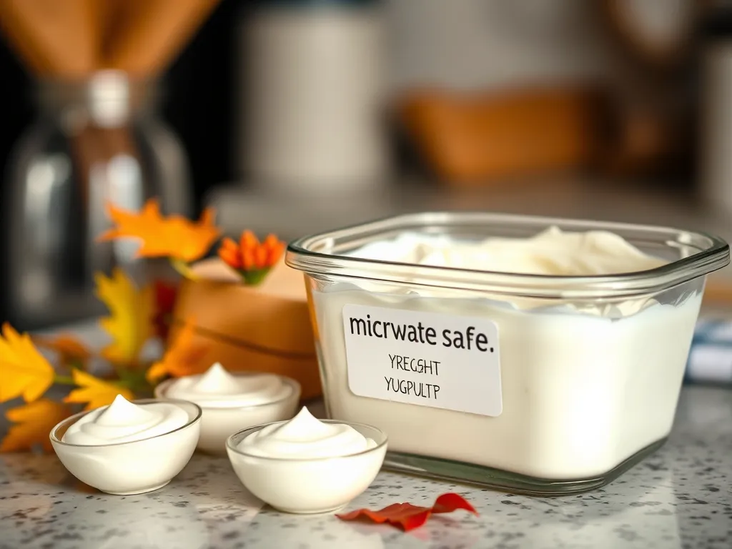 IKEA Tupperware labeled microwave safe and containing yogurt