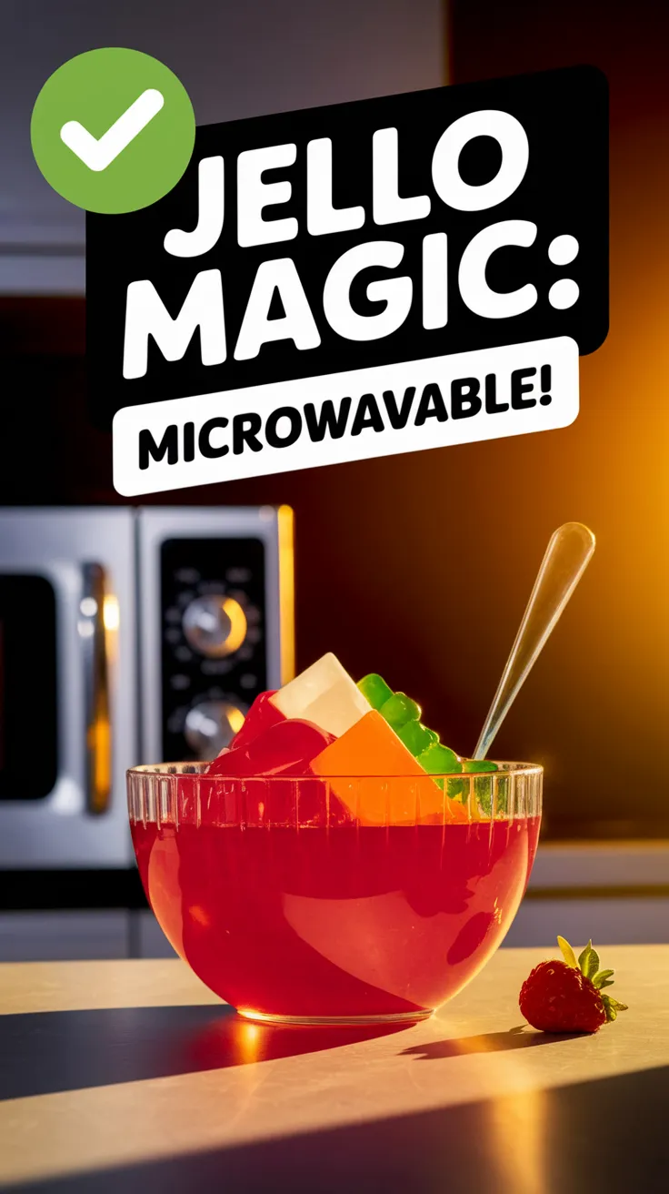 Colorful bowl of jello indicating it can be made in the microwave