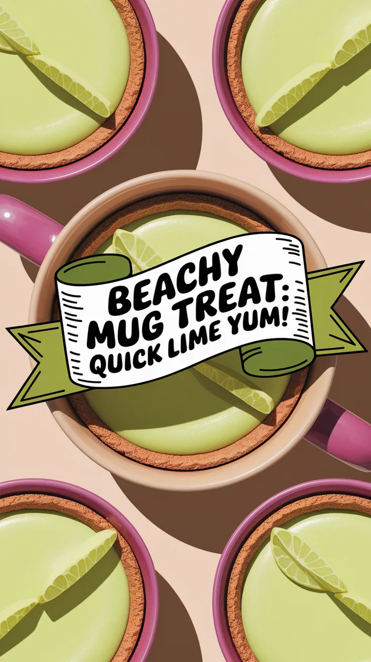 Delicious Key Lime Pie in a Mug with a beachy twist, showcasing a creamy green filling.