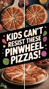 Delicious microwave-friendly pinwheel pizzas perfect for kids, featuring colorful toppings.