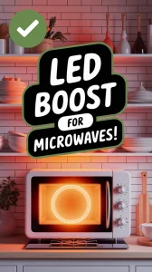 An image showcasing the LED conversion for microwaves to save energy.