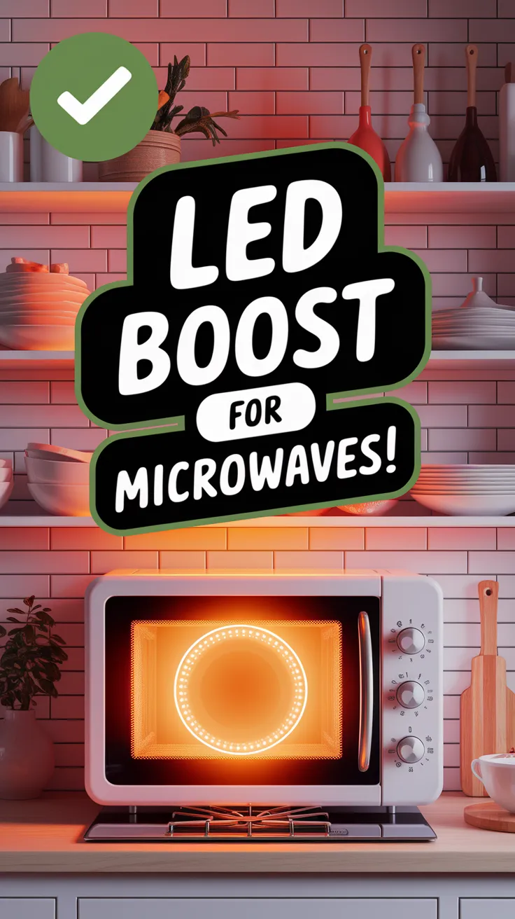 An image showcasing the LED conversion for microwaves to save energy.
