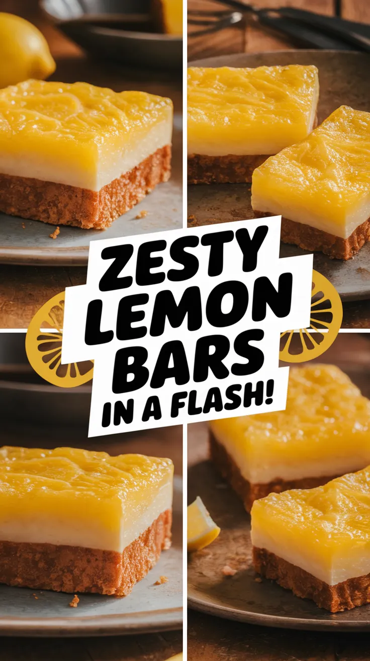 Delicious Lemon Bars with a microwave crust topped with zesty lemon filling.