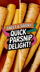 Delicious maple glazed parsnips caramelized in the microwave