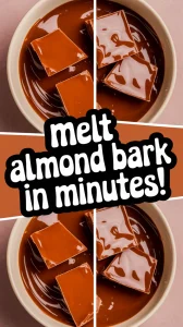 Melted almond bark in a bowl, perfect for melting in the microwave.