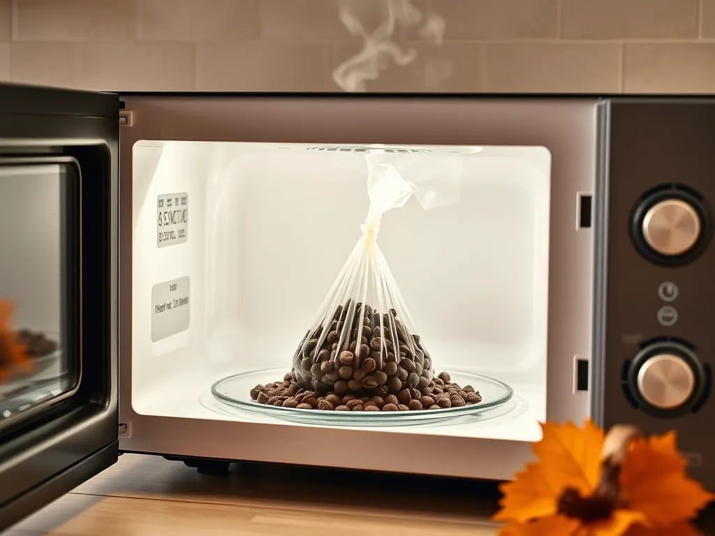 Melting chocolate chips directly in a piping bag in the microwave for easy use.