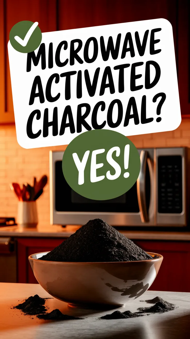 Bowl of activated charcoal with a question about microwaving it for restoration.