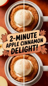 Delicious 2-Minute Microwave Apple Cinnamon Mug Cake topped with ice cream