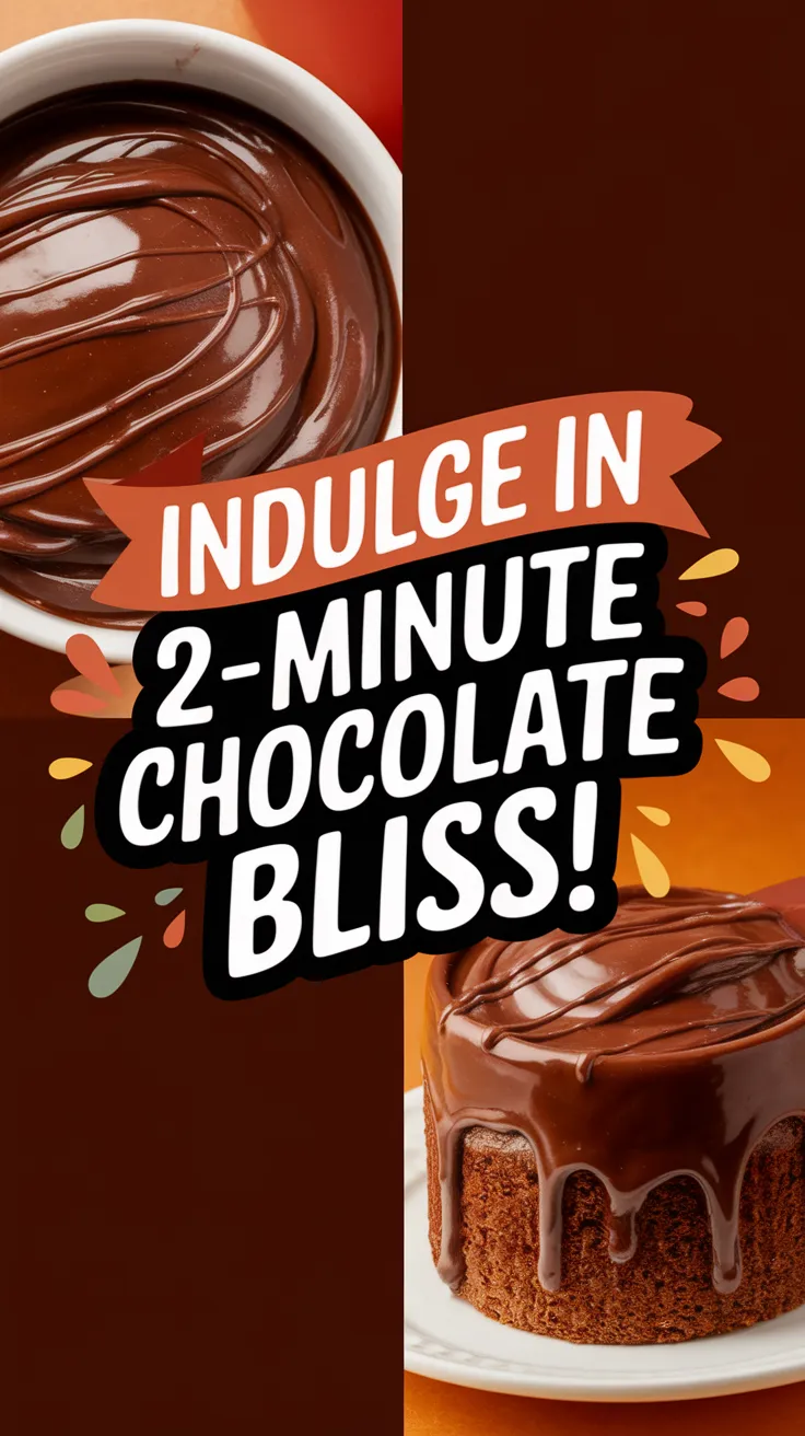 Delicious microwave avocado chocolate mug cake topped with rich chocolate glaze.