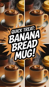 Delicious 2-Minute Microwave Banana Bread Protein Mug steaming in a cozy cup
