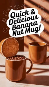 Delicious microwave banana nut mug filled with banana nut cake and coffee