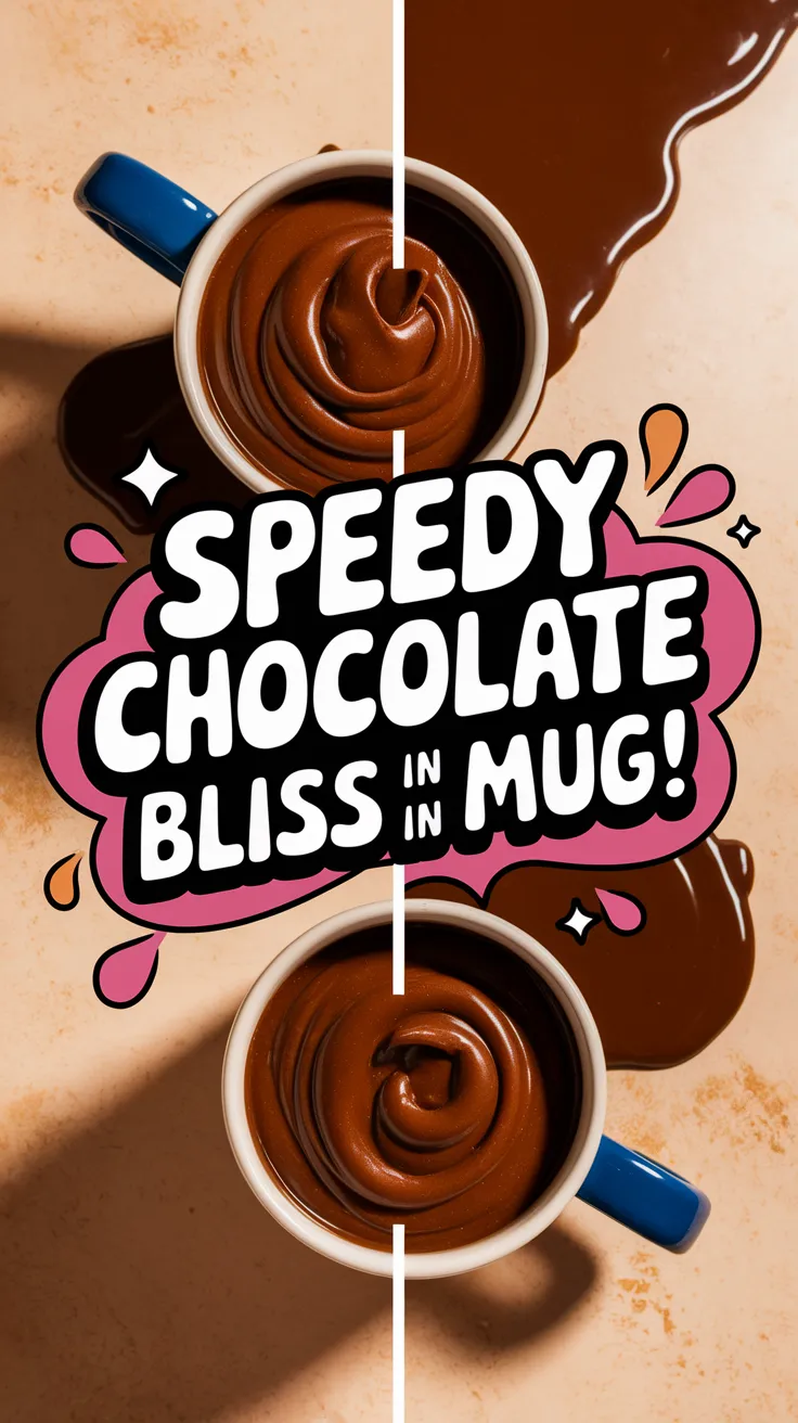 Delicious microwave brownie batter in a mug ready to be cooked.