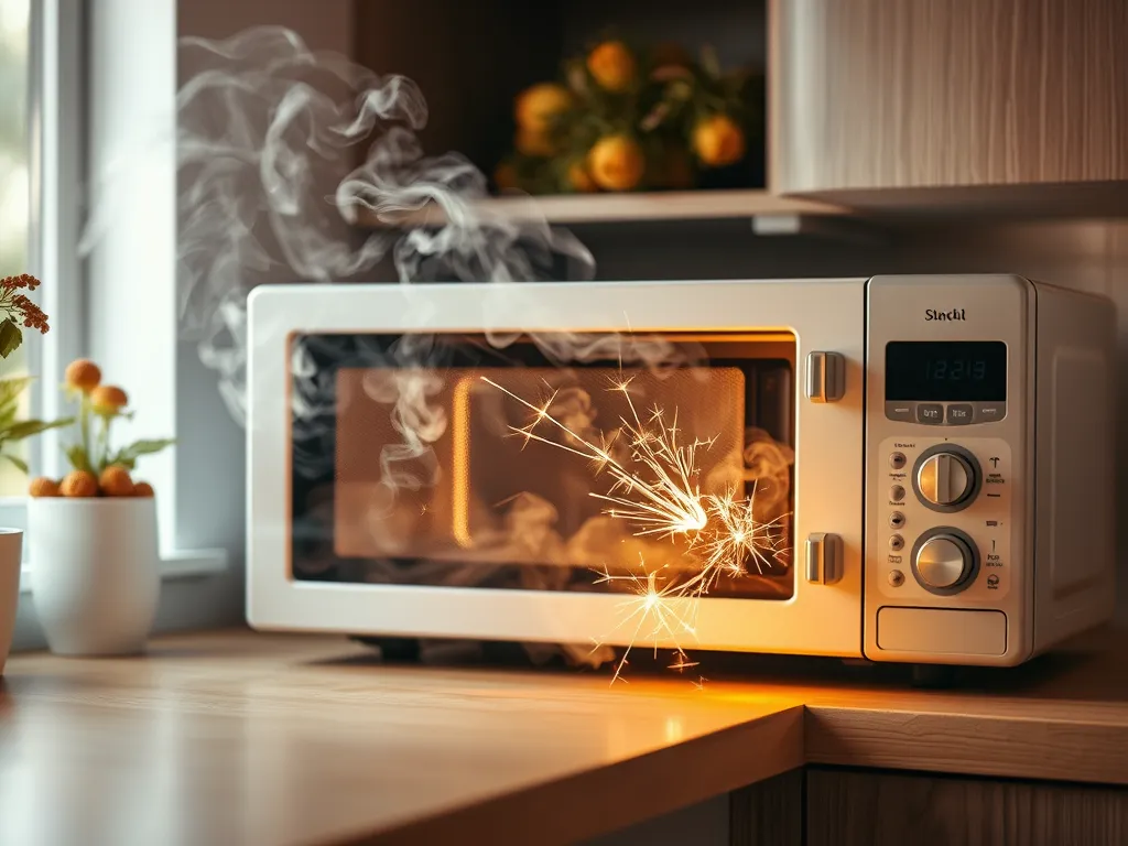 Microwave emitting smoke and sparks due to malfunction