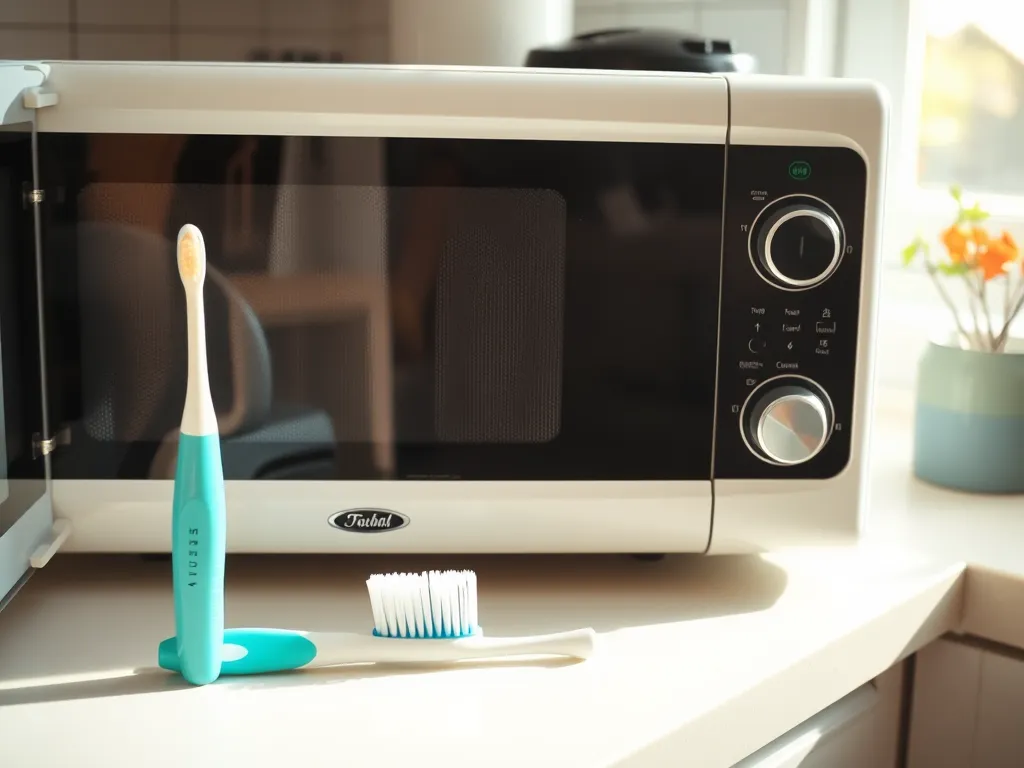 Toothbrush hack for fixing stuck microwave button