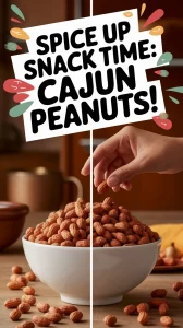 Bowl of spiced Cajun peanuts ready for snacking, perfect for quick microwave recipes.