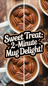 Delicious microwave caramel pecan mug topped with pecans