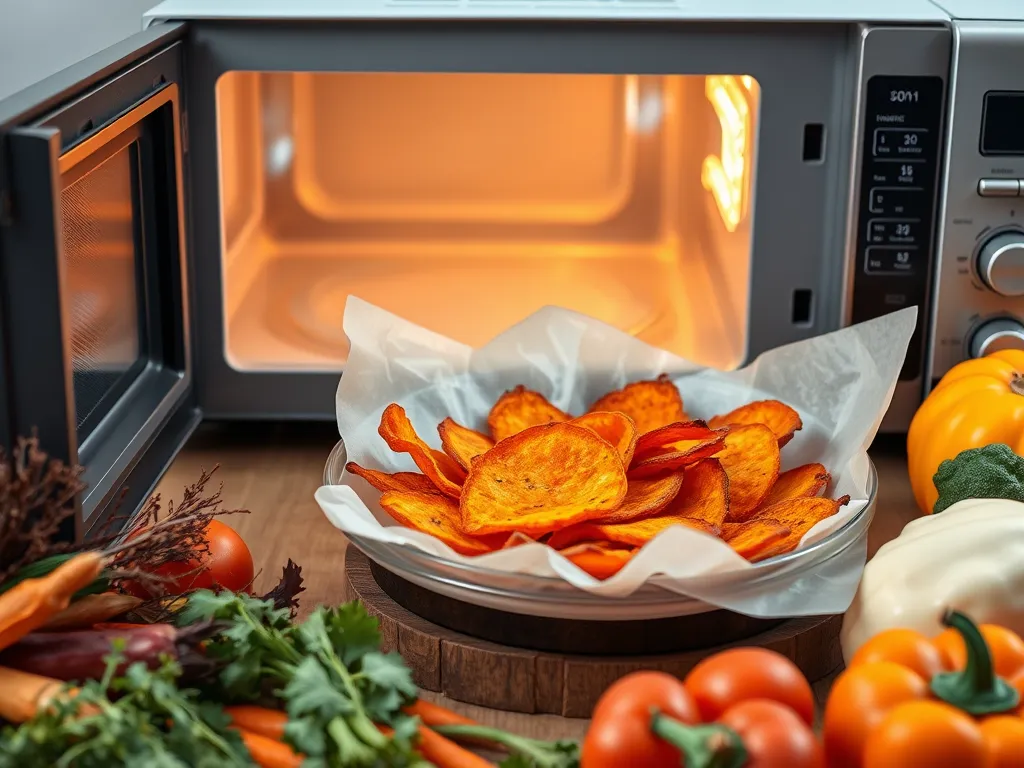 Bowl of freshly microwaved carrot chips ready to eat