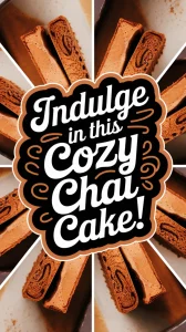 Delicious microwave chai latte cake slices topped with chocolate