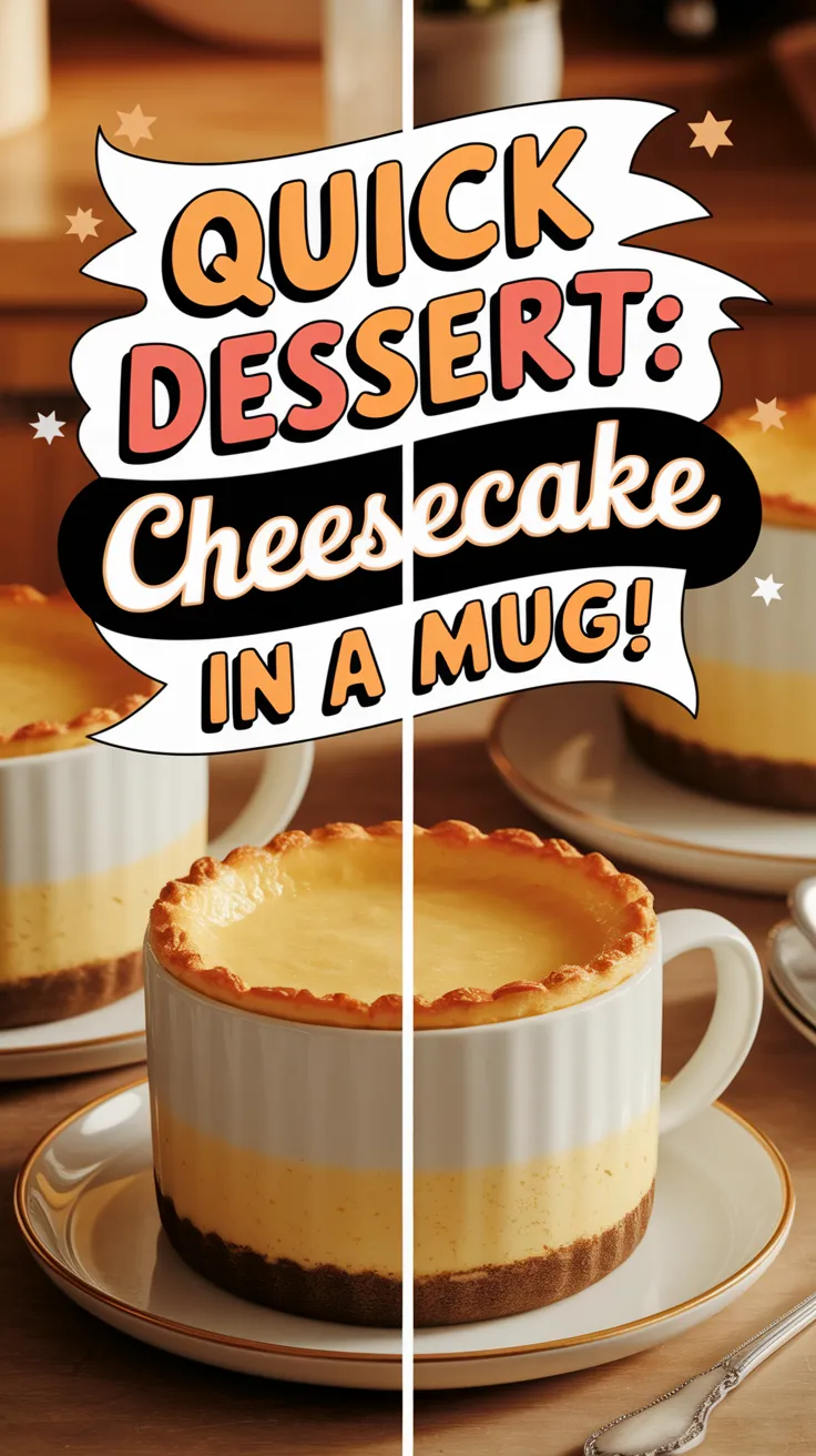 Delicious 2-Minute Microwave Cheesecake Mug dessert, perfect for quick no-bake treats.