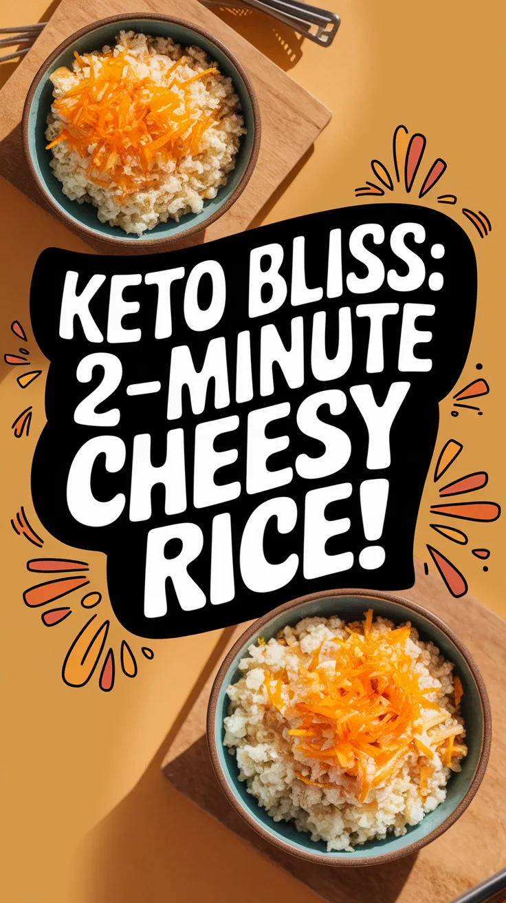 Bowl of cheesy cauliflower rice, perfect for a 2-minute keto meal