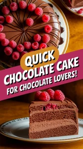 Delicious microwave chocolate raspberry cake topped with fresh raspberries, perfect for chocolate lovers.