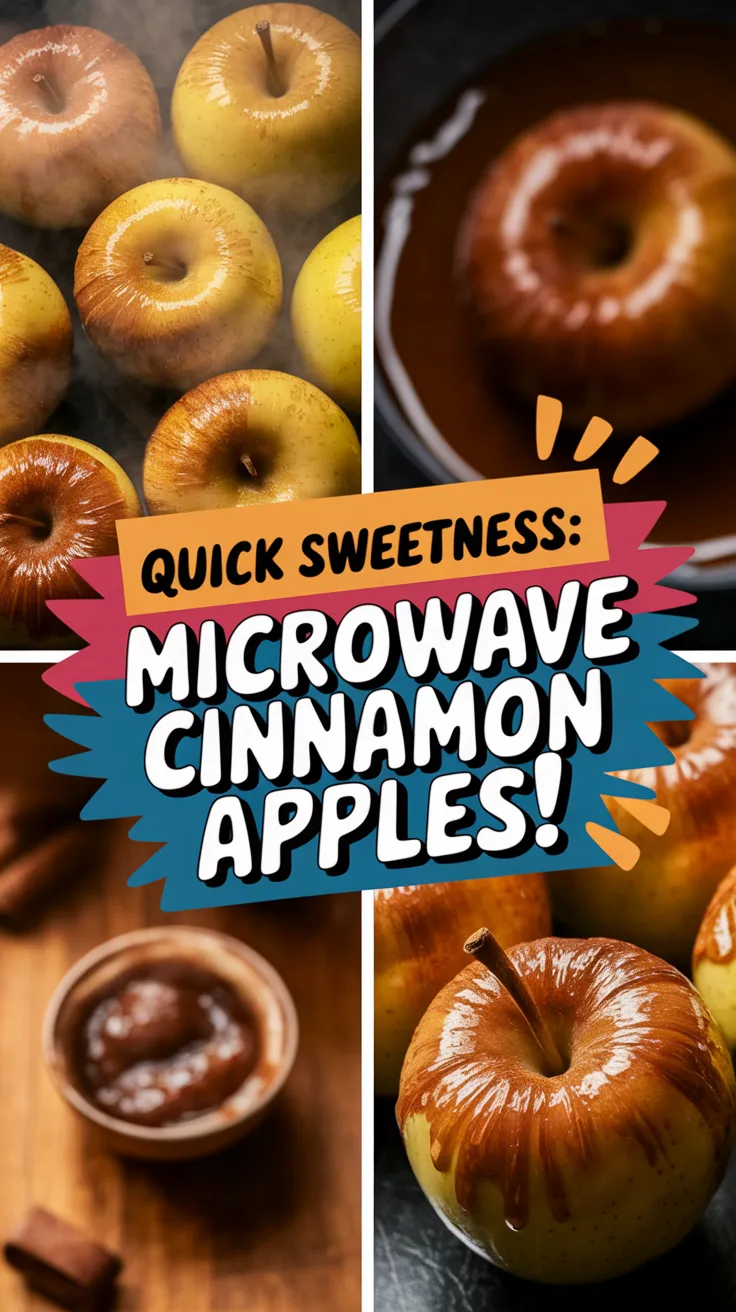 Delicious quick microwave cinnamon apples served in a bowl with sauce.