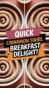 Delicious microwave cinnamon swirl oats served in a bowl, showcasing a creamy texture and a sweet cinnamon topping.