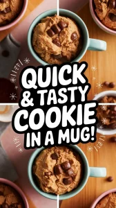 Delicious microwave cookie dough mug filled with chocolate chips, perfect for a quick treat.
