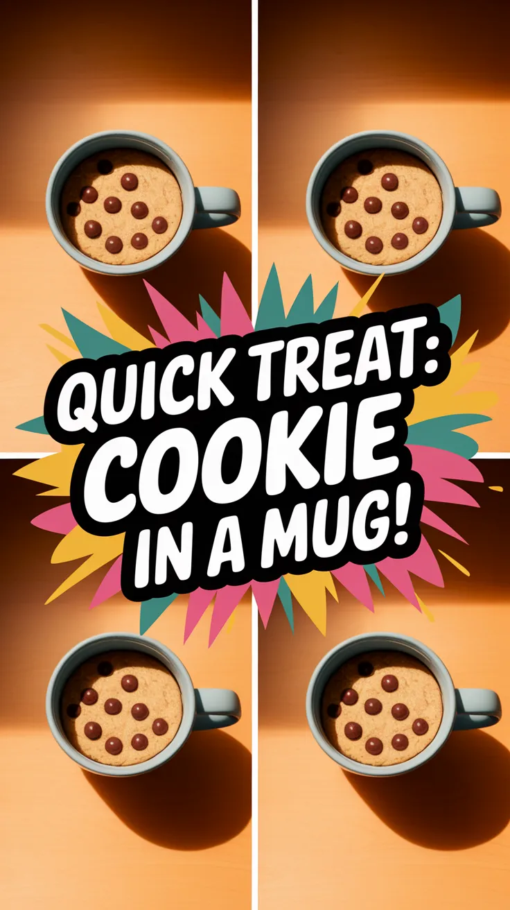 Delicious microwave cookie dough mug with chocolate chips