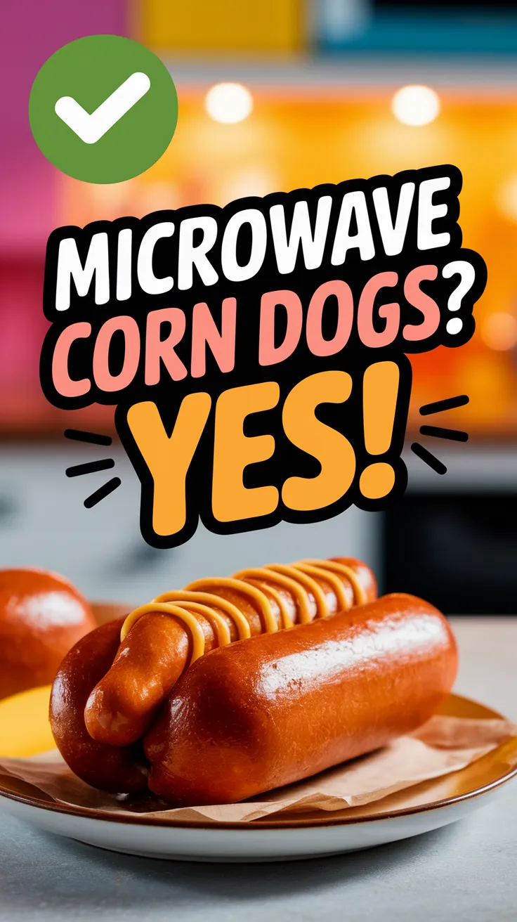 Delicious corn dogs with mustard ready to be microwaved, answering how long to cook them in the microwave.