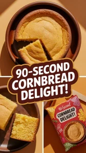 Delicious cornbread made from microwave cornbread mix in 90 seconds