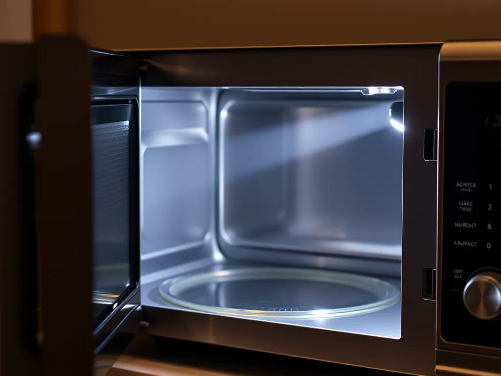 Interior of a microwave showing a properly aligned door, related to the article on fixing microwave door issues.