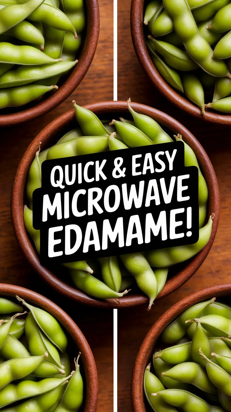 Bowl of fresh edamame pods ready for microwaving.