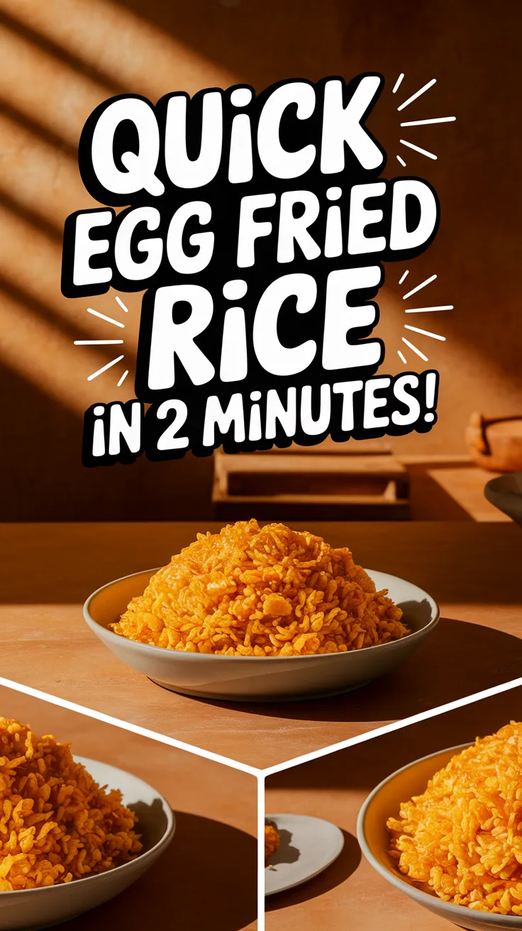 Delicious 2-Minute Microwave Egg Fried Rice made without a stove