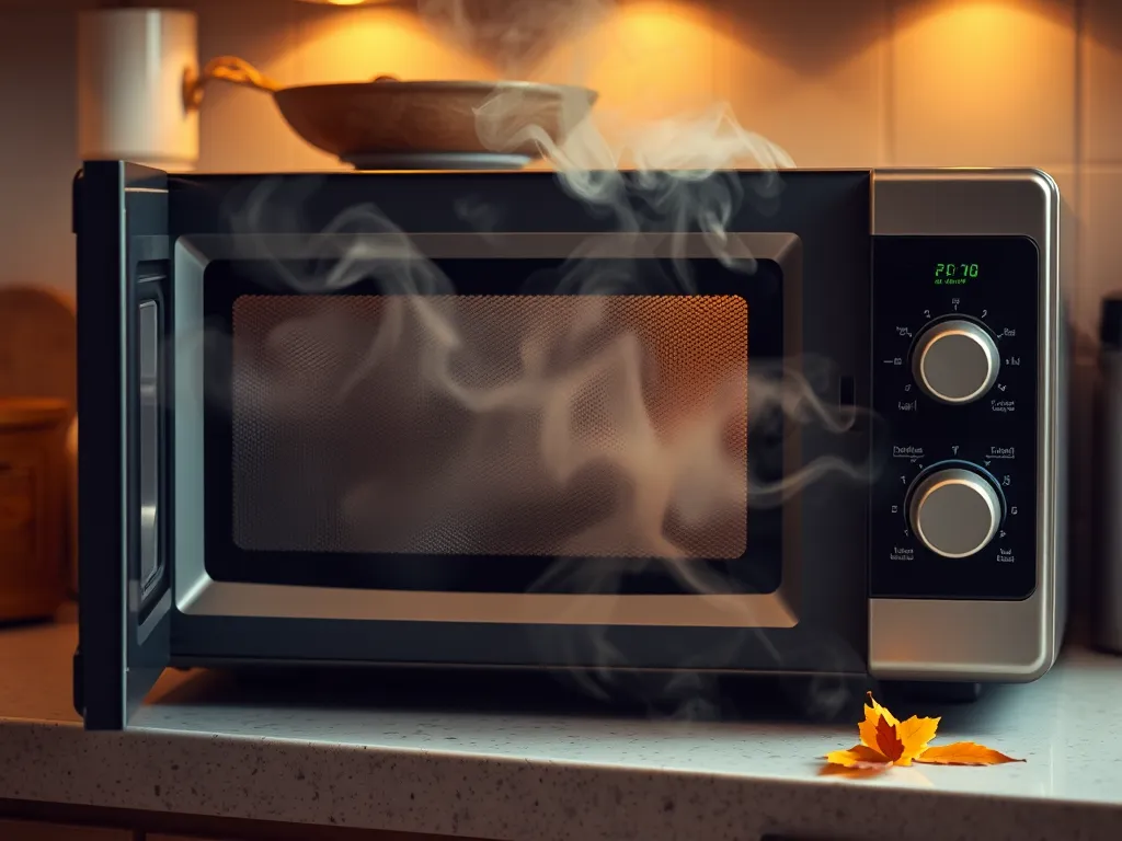 Microwave emitting steam and noise, indicating fan issue