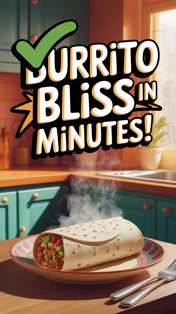 Perfectly microwaved frozen burrito ready in minutes.
