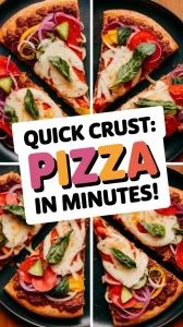 Delicious microwave cauliflower pizza crust topped with fresh ingredients