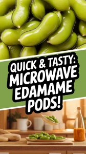 Frozen edamame pods ready to be microwaved for a quick snack.
