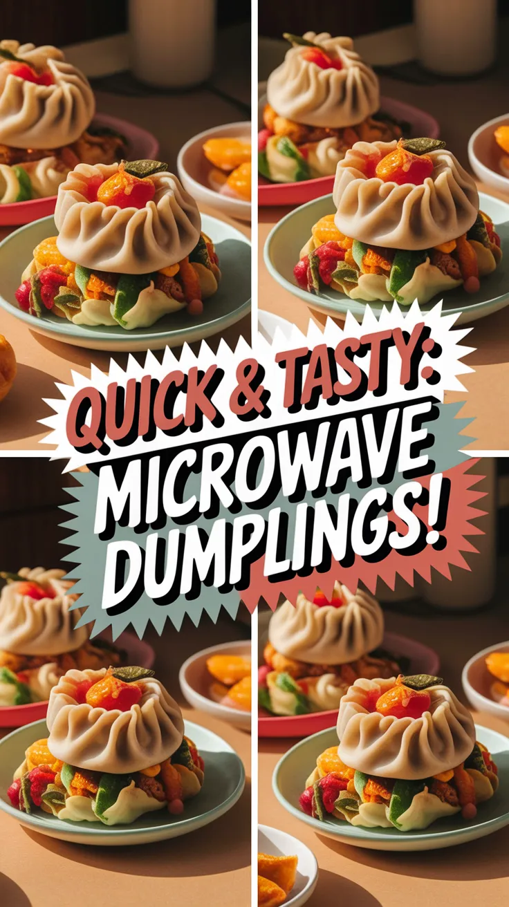 Deliciously plated microwave frozen vegan dumplings ready to serve.