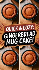 Delicious microwave gingerbread mug cake topped with a smooth finish