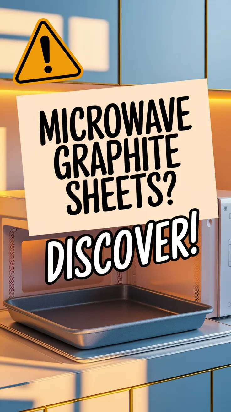 A microwave with a graphite baking sheet inside, exploring the question of microwaving graphite baking sheets for even cooking.