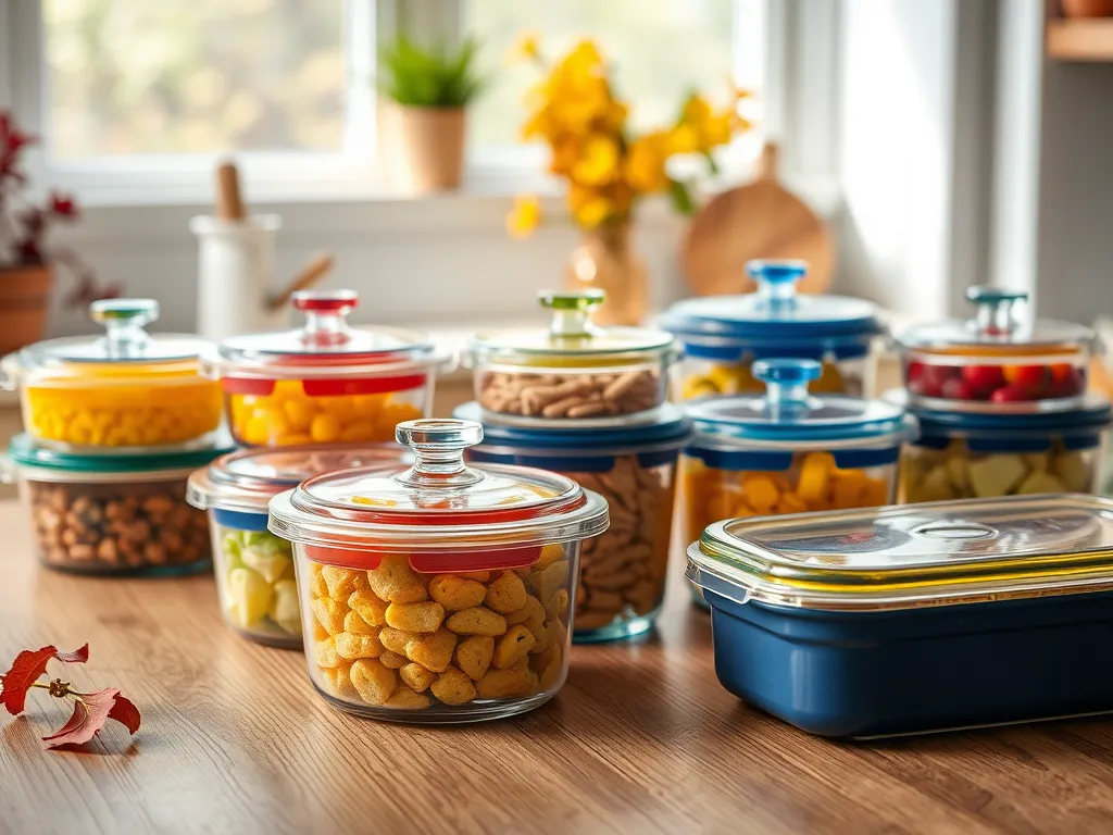 Glass food containers filled with various snacks, illustrating common practices in microwave usage.