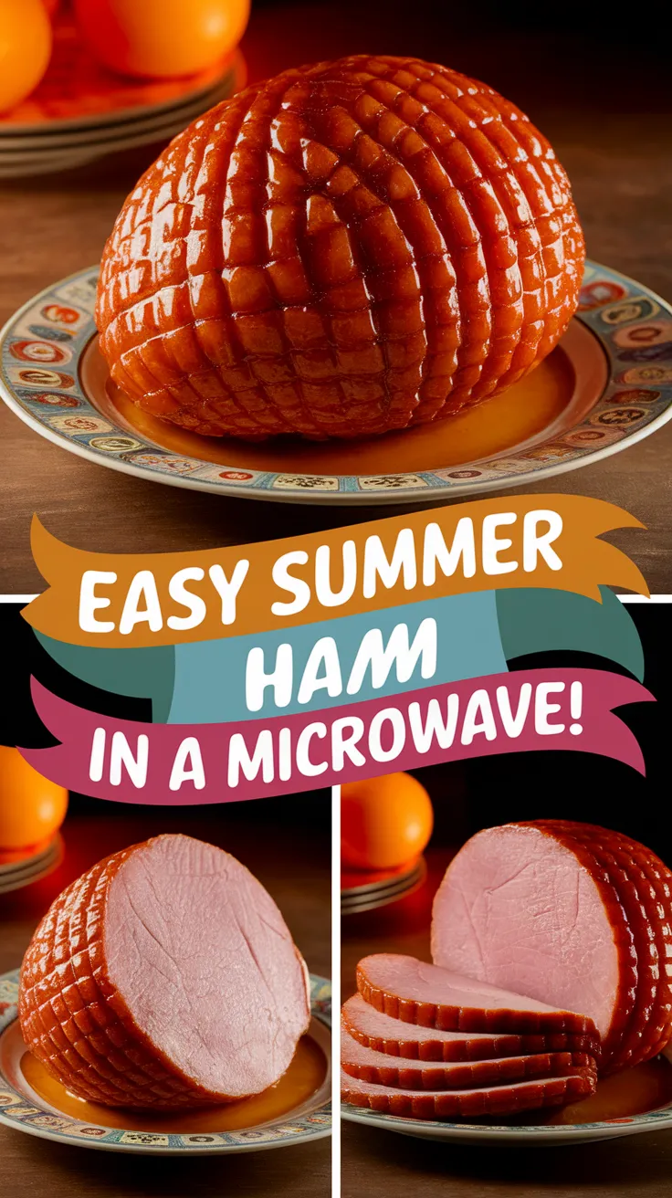 A deliciously glazed ham prepared for cooking in a microwave, showcasing an easy method for microwave ham.
