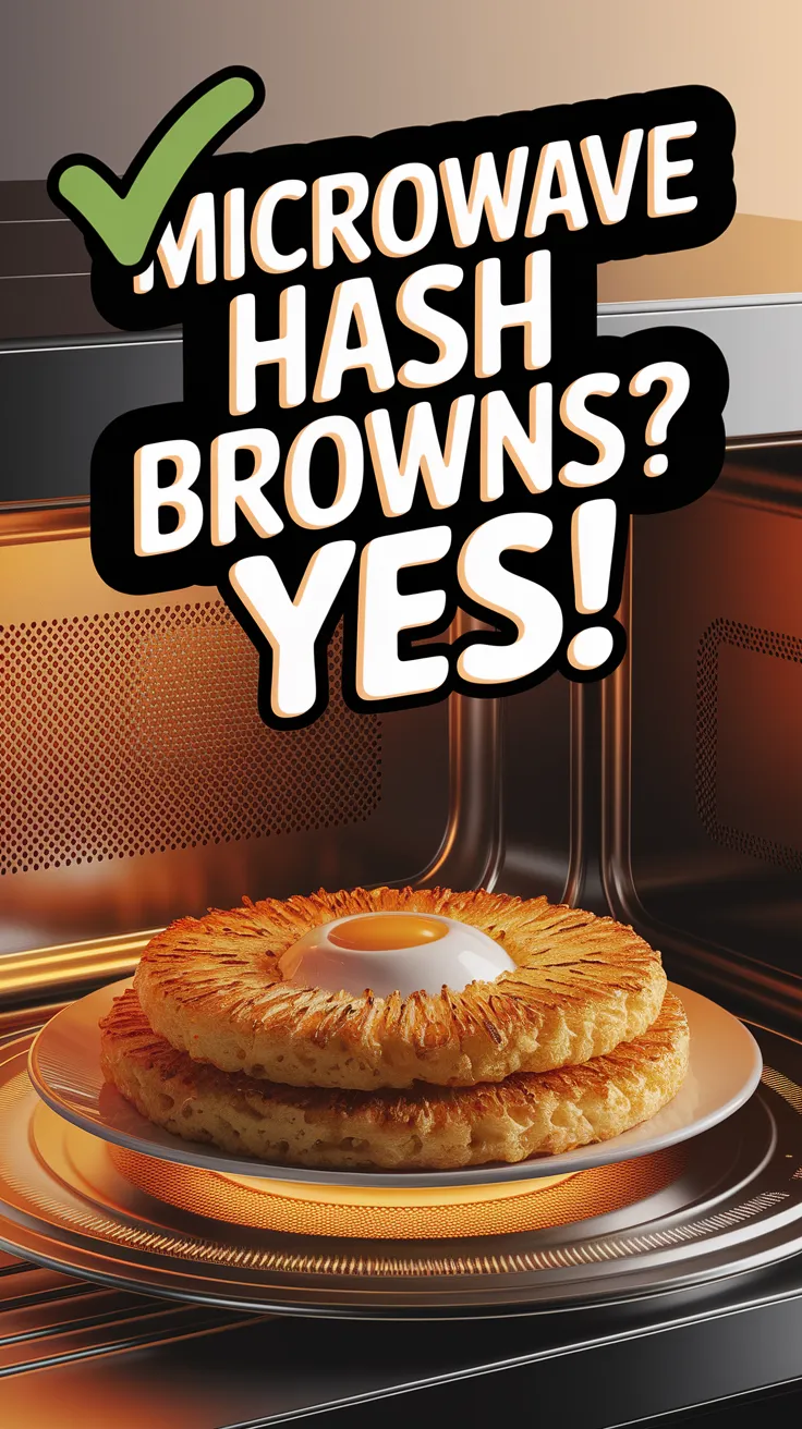 Delicious hash browns being cooked in a microwave, illustrating how to make hash browns in the microwave.