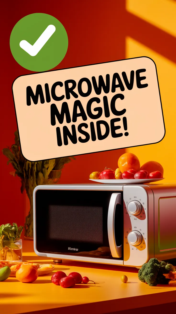 Microwave showcasing hidden button to save time and money