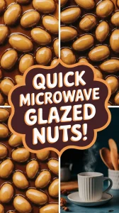 Delicious quick microwave honey glazed nuts ready to enjoy.