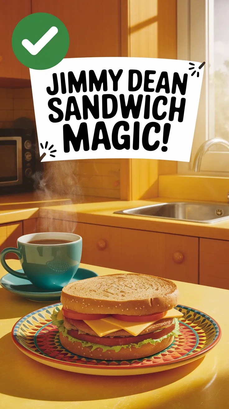 Delicious Jimmy Dean breakfast sandwich ready to be microwaved, showcasing ideal microwave time.